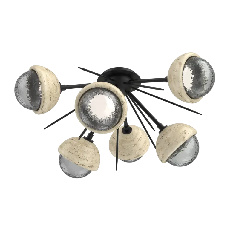 Cabochon Half Starburst Flush Mount