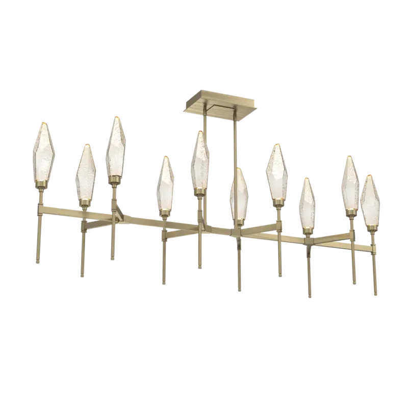 Rock Crystal Linear Belvedere Chandelier